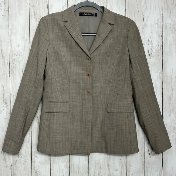 Tahari Jackets & Blazers - Tahari Three Button Collared 90s Y2K Wool Blend Professional Blazer 4